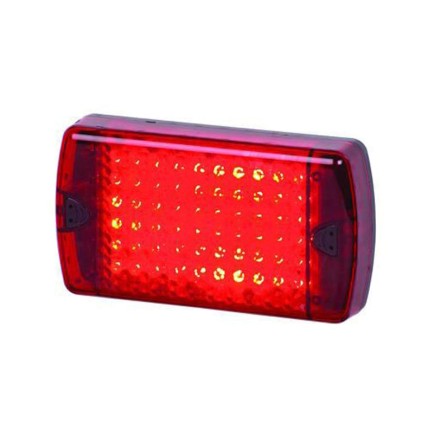 178x99x35mm - 60 Square Red LED with Red Dot lens and Reflector inside -  Flush Mount | Trucklamps
