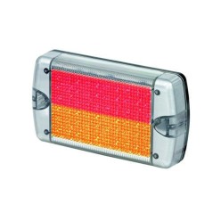 178x99x35mm - 30 Amber & 30 Square Red LED with Clear Dot lens and Reflector inside -  Flush Mount | Trucklamps