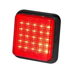 100x100x31mm - 25 Square Red LED with Red lens -  Flush Mount | Trucklamps