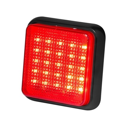 100x100x31mm - 25 Square Red LED with Red lens -  Flush Mount | Trucklamps