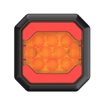 100x100x30mm - LED Plasma combination lamp with neon effect Stop/Tail/Direction functions -  Flush Mount | Trucklamps