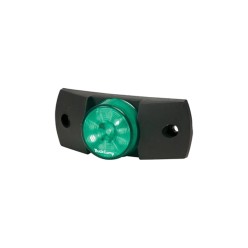 125x20mm - 7 LED Green Circle Lens With Bracket  -  Flush Mount | Trucklamps