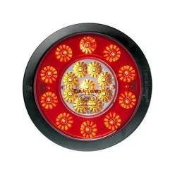 4" - 12 Red And 11 Amber LED With Clear Lens - Plastic Flange | Trucklamps