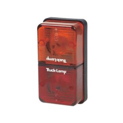 189x98x53mm - Red and Amber Combination Lamp -  Flush Mount | Trucklamps