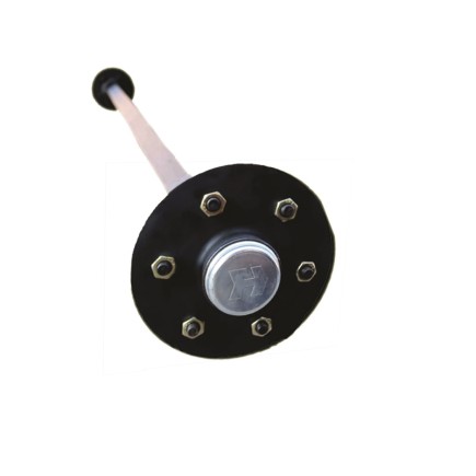 6H - 45mm x 1500mm - 1600kg, Round Un-Braked Axle, 6 Hole/140 PCD - (2x Saddles included)  | Henred Leicht
