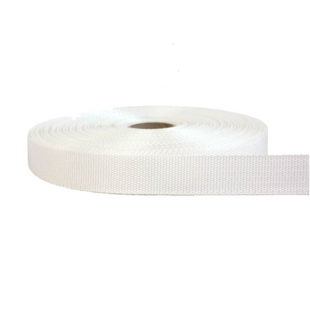 20mm - Lightweight Webbing - White | SOLD PER METER