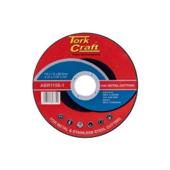 115 x 1.6 x 22.2mm - Metal Cutting Disc & SS | Torkcraft 