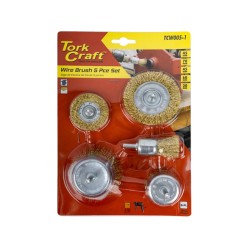 5 Piece Wire Brush Set with 6mm Shaft