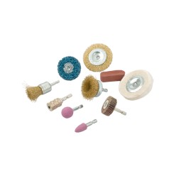 10 Piece Wire Brush Set With Hex Shank and Buff Kit